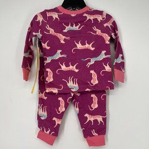 Tucker + Tate Baby Cheetah Print Long Sleeve & Pants Pajama Set Purple 6/12M NWT